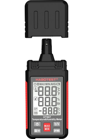 Springsun Habotest Ht607 El Tipi Dijital Termo-higrometre: Sıcaklık/nem/çiy Noktası Ölçer, Maks/min/veri Özellikli