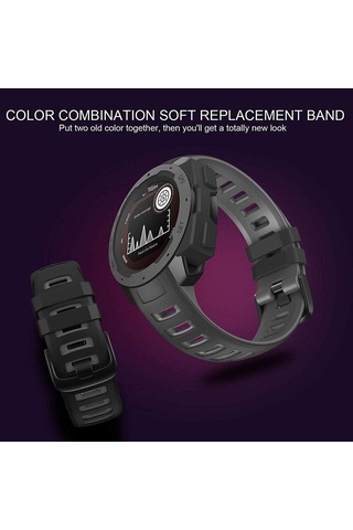 Garmin Instinct Taktik / Gelgit / Esports İçin Uygun Çift Renkli Silikon Saat Kayışı Garmin Instinct2 Solar Yedek Bilek Kayışı