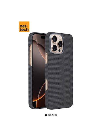Nettech Apple Uyumlu iPhone 15 Pro Max Nt-n075 Kevlar Karbon Arka Koruma Kılıf - Siyah Siyah