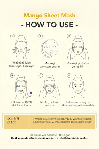 Lebelage Mango Nemlendirici Kağıt Maske Lebelage Fruit Mango Mask