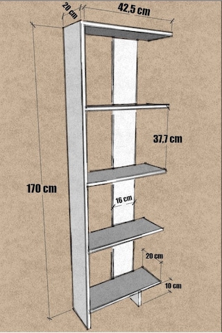 Basic Dekoratif Kitaplık Siyah Siyah