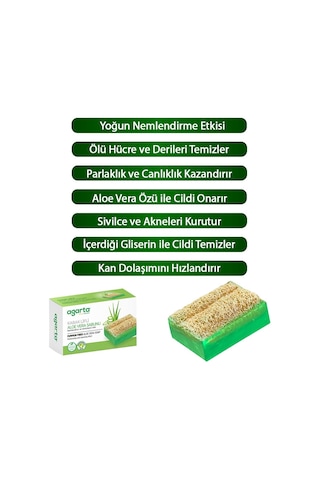 Agarta Doğal Kabak Lifli El Yapımı Aloe Vera Sabunu 125 G