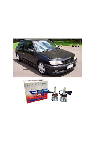 Peugeot 306 Led Xenon Uzun + Kısa Far Ampulü H4 Duo Yeni Seri Beyaz 1993-1996