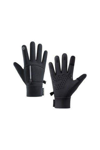 Fortunelane Kışlık Flanel İçli Eldivenler, Rüzgar Ve Su Geçirmez, Dokunmatik Ekranlı - Gri 247, L Beden 1 Çift