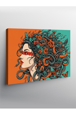 Kanvas Tablo Medusa Kadın Çizimi
