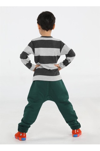 Casabony Yeşil T-rex Cepli Baggy Pantolon + T-shirt-yeşil - Gri Gri - Yeşil