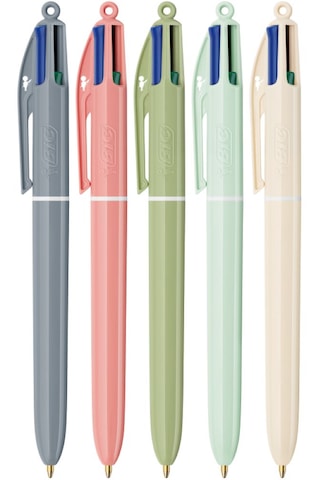 Bıc 4 Colours Mineral Tones 4 Renkli Tükenmez Kalem 1.0 Mm 5'li Set Çok Renkli
