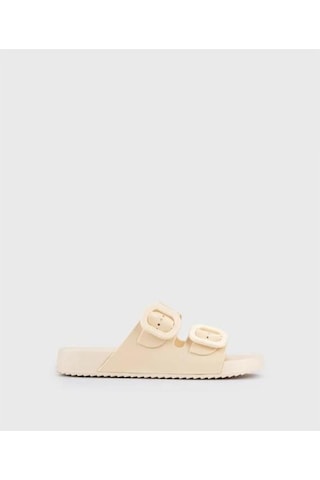 Igor S10334 079-Marfıl Kadın Çift Bantlı Terlik 001