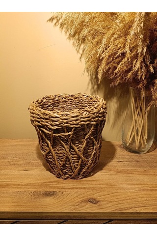 Hasır Kalın Örgü Dekoratif Tasarım Saksı
