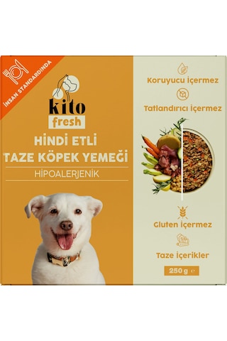 Kito Fresh Hindi Etli Taze Yetişkin Köpek Yemeği 250 G