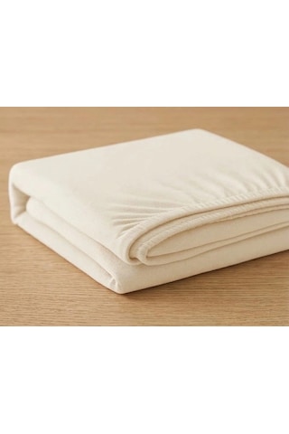 Çift Kişilik Düz Penye %100 Pamuklu Lastikli Çarşaf 180x200 Newsheet Ekru
