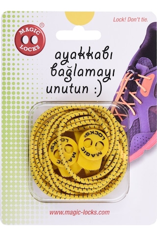 Magic Locks Yuvarlak Akıllı Bağcık-Sarı Sarı