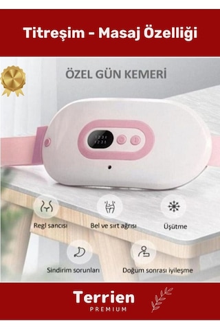 Terrien Premium Yeni Seri Dijital Bel Sırt Kas Karın Sıcaklık Titreşim Ayarı Masaj Özellik Adet Kemeri Çok Renkli