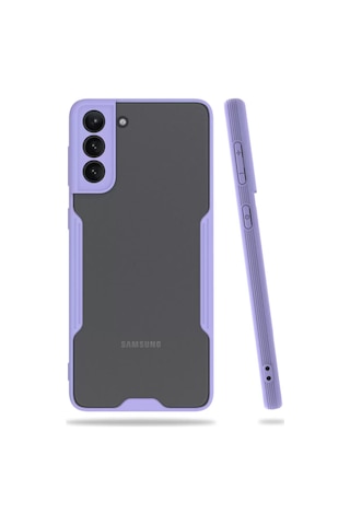 Samsung Uyumlu Galaxy S21 Plus Kılıf Platin Silikon - Lila Diğer