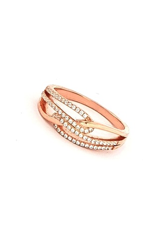 Zirkon Taşlı 925 Ayar Gümüş Rose Yüzük 18 (532939735)