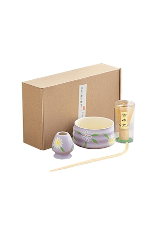 Uhoome 4 Parçalı Japon Matcha Seti - Matcha Çırpıcısı, Bambu Ölçü Kaşığı, Geleneksel Matcha Seti Çok Renkli