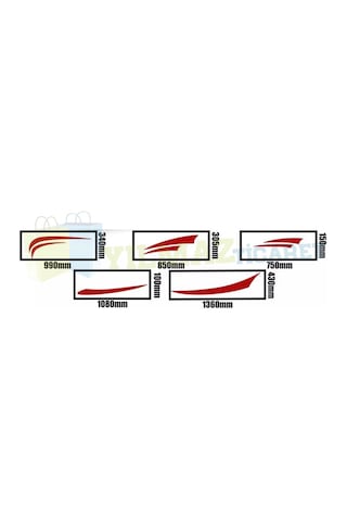 Çekme Karavan Yan Şerit Çizgi Oto Sticker Modifiye Çıkartma 1Çift
