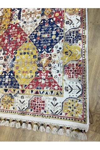 Salerno Çamaşır Makinesinde Yıkanabilir Kilim Halı Hs1035 Çok Renkli