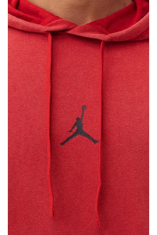 Nike Jordan Dri Fit Men's Fleece Pullover Hoodie Erkek Kapüşonlu Sweatshirt Kırmızı Kırmızı