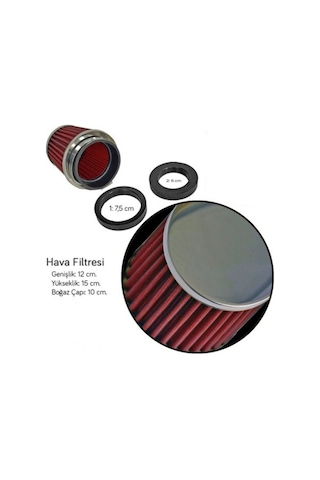 Carub Tuning Hava Filtresi 2 Aparatlı 12 X 15 Cm Krom Kırmızı Br4686101 1 Adet