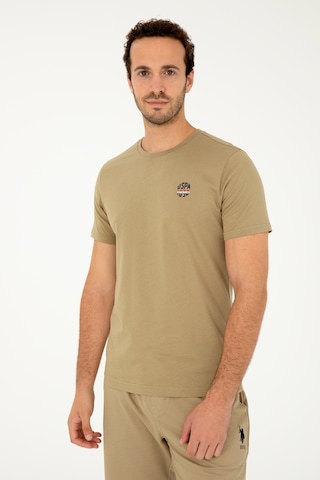 U.S. Polo Assn. Erkek Regular Fit Bisiklet Yaka Haki Tişört 50294329-VR027