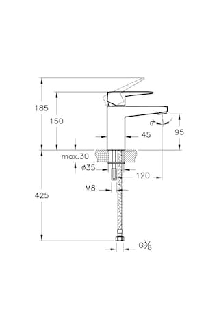 Artema Root Square Kısa Lavabo Bataryası Mat Siyah A4273236