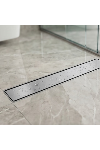 Purvex Home Lineer Duş Kanalı - Fırçalanmış 304 Paslanmaz Çelik Duş Süzgeci, Koku Önleyici Trap 50 Cm