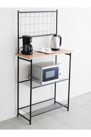 Weblonya Mutfak Bangosu Raf Bar Masası Çok Amaçlı Masa Siyah 5159