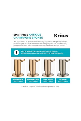 Kraus Boden Mutfak Sabunu Ve Losyon Dispenseri Spot İçermez Antika Şampanya Bronz, Ksd-53sfacb 12 Izgara