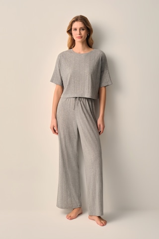 Suwen Dora Pamuklu Pijama Takımı Sh2663466051 Gri Melanj