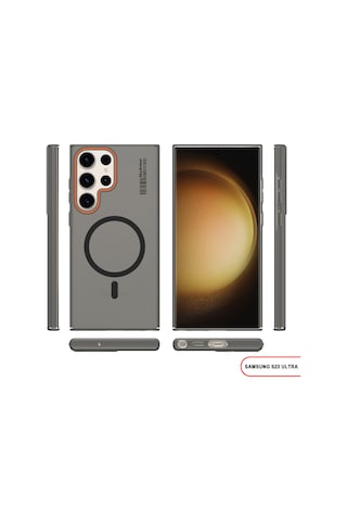 Samsung Galaxy S23 Ultra Uyumlu Mat Sert Klein Kılıf Siyah