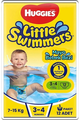 Huggies Little Swimmers 3-4 Numara 7-15 Kg 12'li Mayo Bez