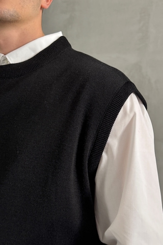 Erkek Bisiklet Yaka Oversize Süveter Siyah