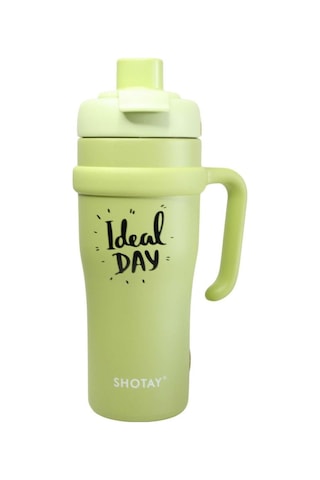 Shotay St-8919 Çift Kullanım Pipetli/rahat İçim Yeşil 1000ml Çelik Termos Diğer