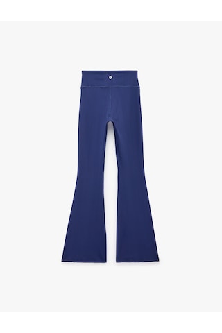 Koton Dikiş Detaylı Slim Fit İspanyol Paça Spor Tayt Lacivert 7wak40306nk