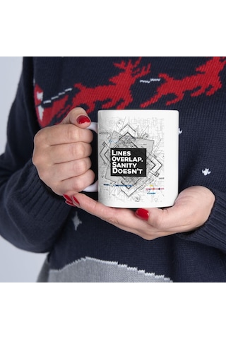 Mimarlara Özel Sanatsal Kupa Bardak Tasarım Ve Kahve Tutkunları İçin Muhteşlem Hediyelik Beyaz