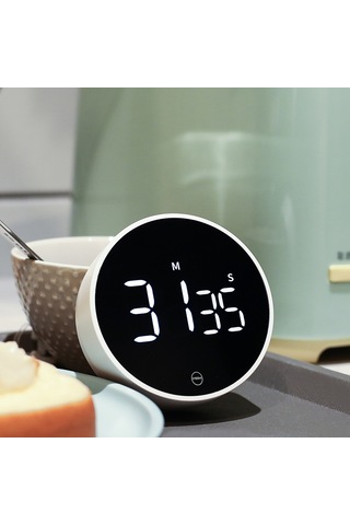 Teltree Beyaz Manyetik Led Gösterge Devirli Zamanlayıcı - Sessiz Modlu, Akıllı Zaman Yönetimi İçin Mutfak Ve Öğrenme