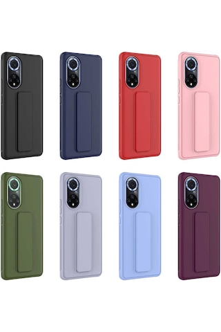 Huawei Honor 50 Kılıf Zore Qstand Kapak Mürdüm