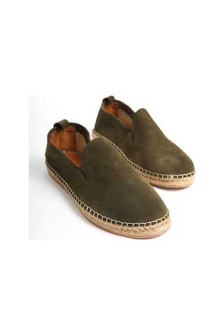Mubiano Hakiki Deri Summer Erkek Jüt Taban Haki Süet Espadril & Loafer -mssr1120-hk Haki