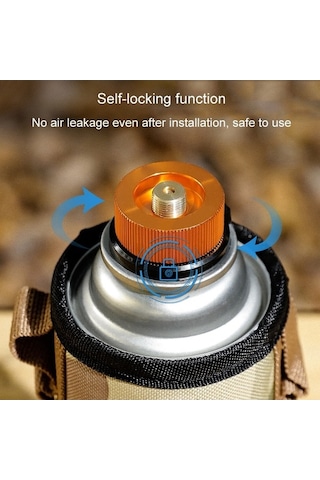 Prestigegoods Outdoors Camping Gas Cylinder Adapter With Oven Connection, Closed Valve, Multi-color Small Yellow, Lightweight Aluminum Alloy, Secure Lock, Universal Fit Çok Renkli