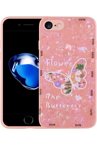 Apple Uyumlu iPhone 12 Pro Kılıf Desenli Sert Silikon Zore Mumila Kapak Pink Flower