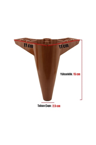 Asya Ayak Ceviz 15 Cm Tv Ünitesi, Koltuk Altı , Dolap Ayağı, Koltuk Mobilya Yükseltici Ahşap