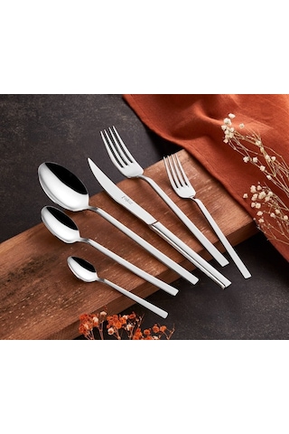 Falez Begonya Sade 36 Parça Çatal Kaşık Bıçak Takımı Gümüş