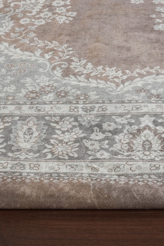 Modern Desenlerde Kadife Dokulu Lastikli Süngerli Kaymaz Yıkanabi Gri