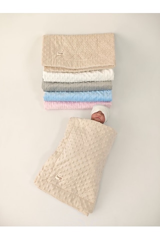 Kapitone Nohut Bebek Kundak Battaniyesi Çift Taraflı / Mevsimlik / Yenidoğan / Hastaane Çıkışı Bej