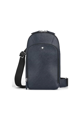 Montblanc Sartorial Tweed Mavisi Omuz Çantası 220356 Mavi