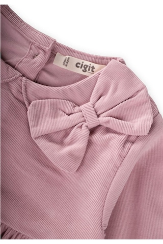 Kadife Elbise 1-8 Yaş Pudra Pembe Pudra Pembe