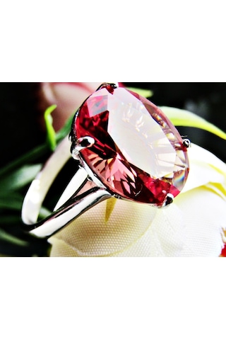 Gümüş Zultanit Oval Büyük Taşlı Kadın Yüzük