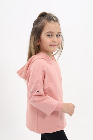 Toontoy Kız Çocuk Baskılı Sweatshirt Koyu Pudra