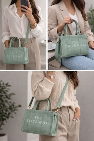 Alyora Mint Yeşili Mini Tote Çanta Şık & Günlük Omuz Çantası Yeşil